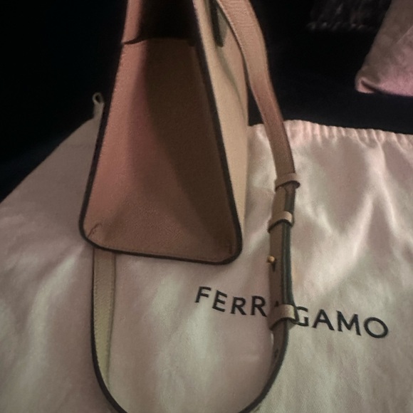 FERRAGAMO Salvatore Studio Box Mini Leather Top Handle Bag in Taupe - Picture 10 of 14